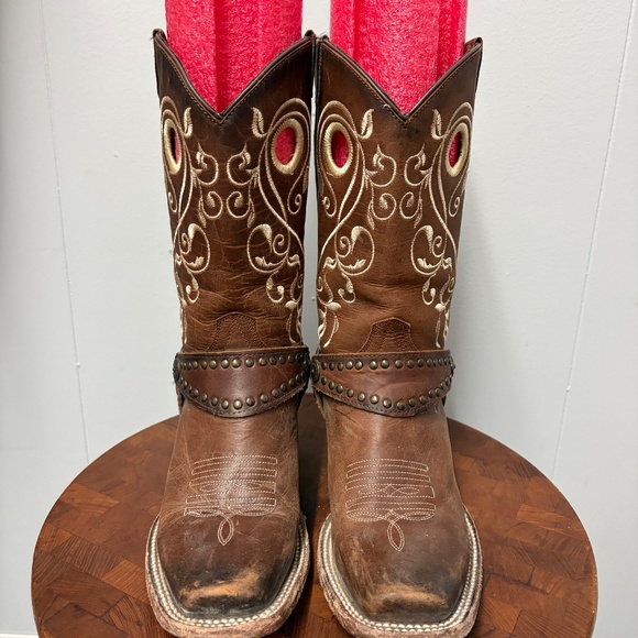 J.B. Dillon Reserve Hazel Embroidered Women's Western Boots BrownLeather Size 8B - Picture 3 of 7